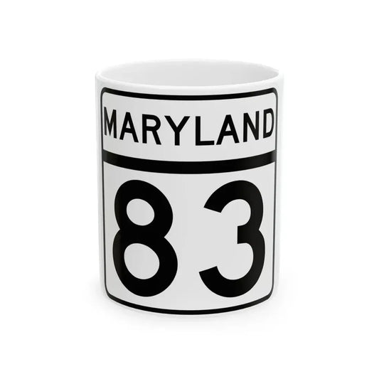 MD Route 83 (Maryland) (Road Sign) White Coffee Mug 11oz - Go Mug Yourself