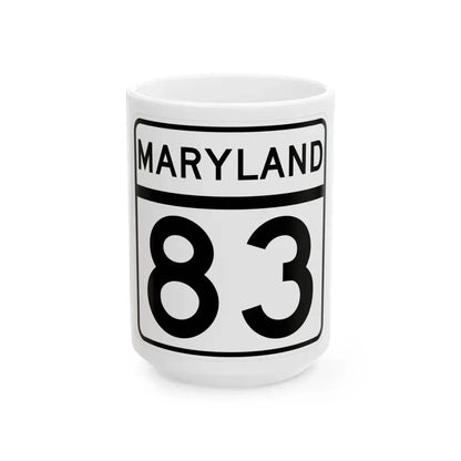 MD Route 83 (Maryland) (Road Sign) White Coffee Mug 15oz - Go Mug Yourself