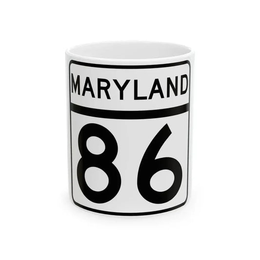 MD Route 86 (Maryland) (Road Sign) White Coffee Mug 11oz - Go Mug Yourself