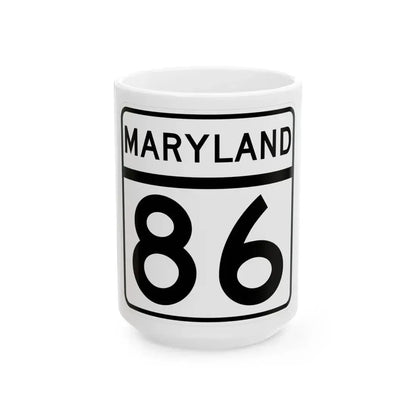 MD Route 86 (Maryland) (Road Sign) White Coffee Mug 15oz - Go Mug Yourself