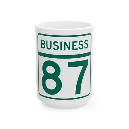 MD Route 87 Business (Maryland) (Road Sign) White Coffee Mug 15oz - Go Mug Yourself
