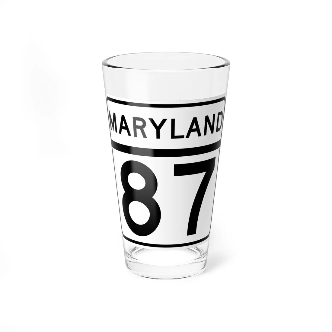MD Route 87 (Maryland) (Road Sign) Pint Glass 16oz 16oz - Go Mug Yourself