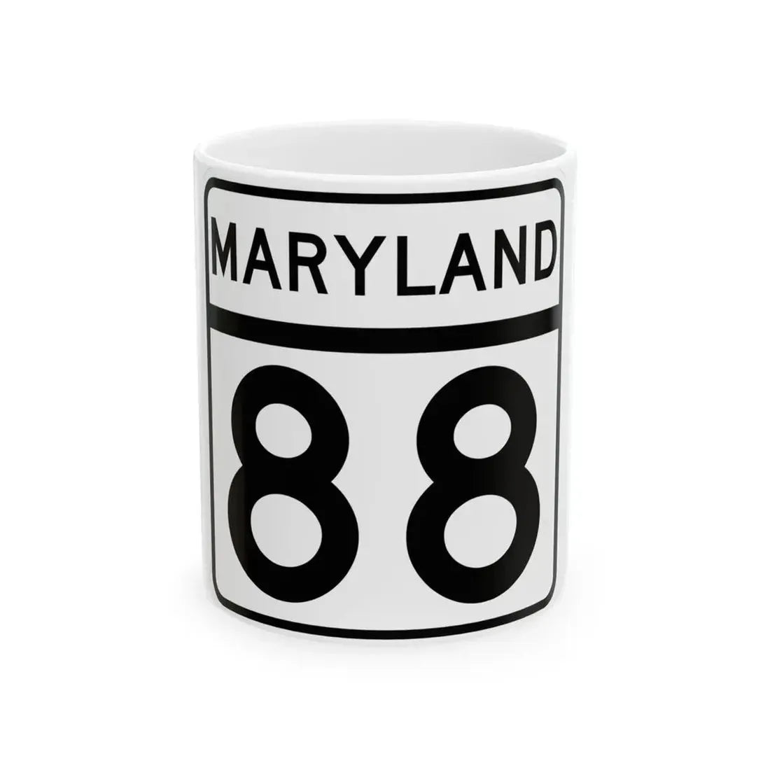 MD Route 88 (Maryland) (Road Sign) White Coffee Mug 11oz - Go Mug Yourself