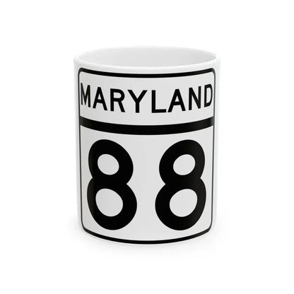 MD Route 88 (Maryland) (Road Sign) White Coffee Mug 11oz - Go Mug Yourself