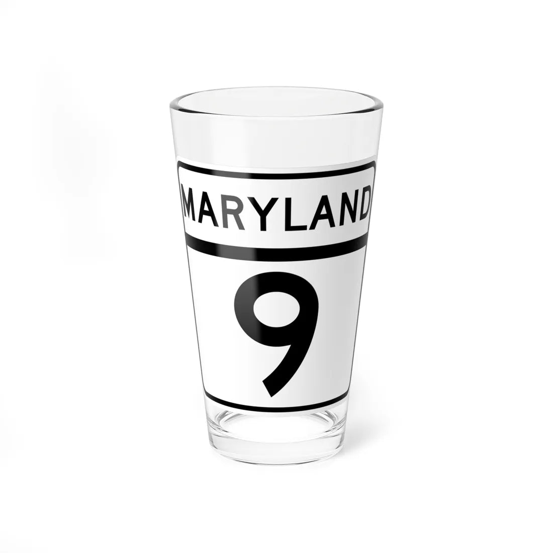 MD Route 9 (Maryland) (Road Sign) Pint Glass 16oz 16oz - Go Mug Yourself