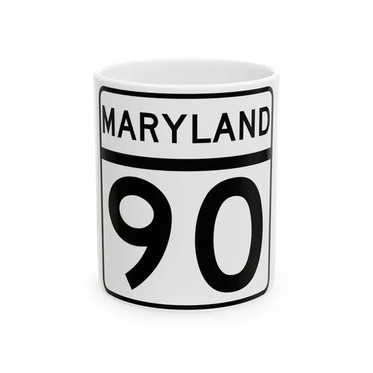 MD Route 90 (Maryland) (Road Sign) White Coffee Mug 11oz - Go Mug Yourself
