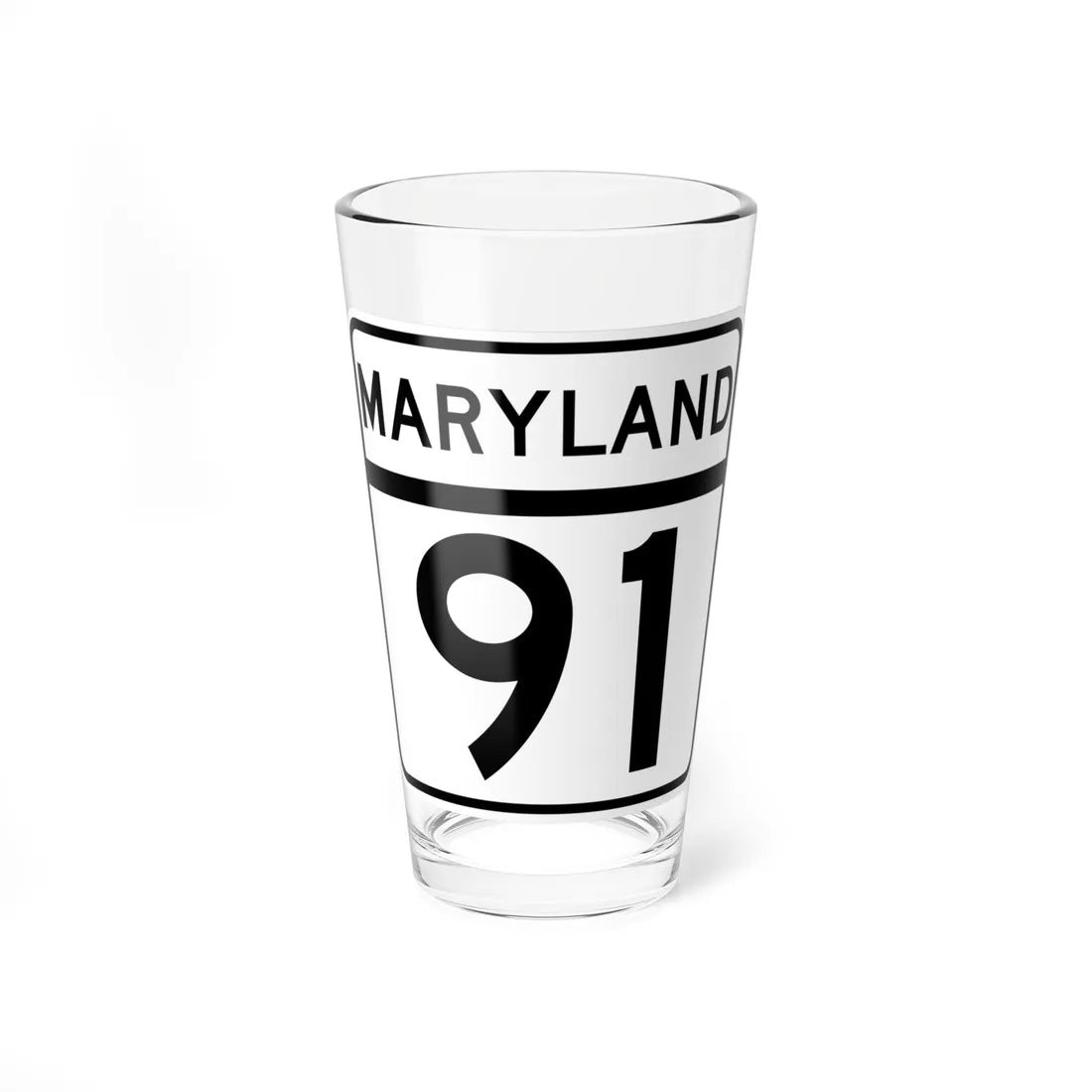 MD Route 91 (Maryland) (Road Sign) Pint Glass 16oz 16oz - Go Mug Yourself