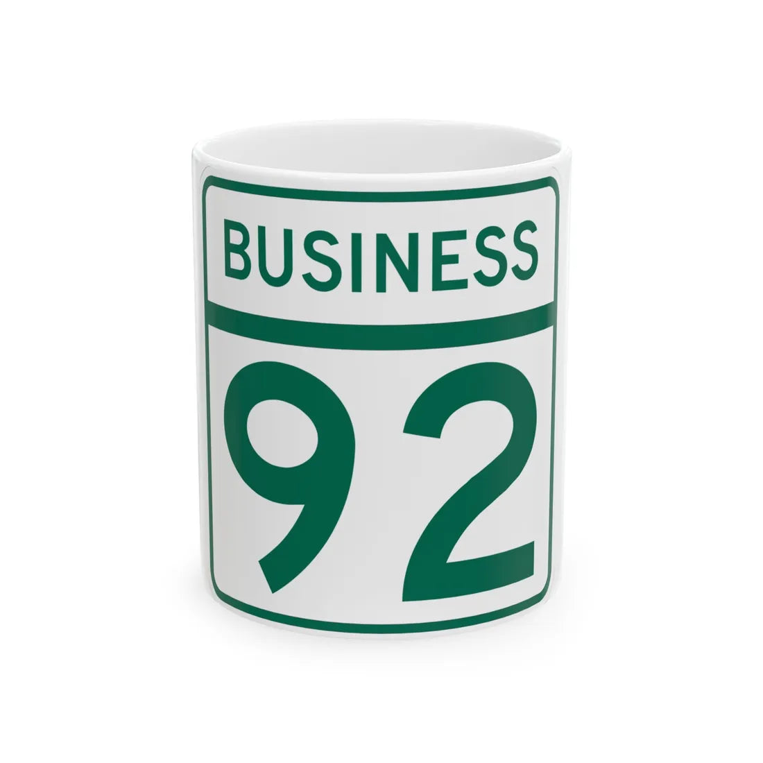 MD Route 92 Business (Maryland) (Road Sign) White Coffee Mug 11oz - Go Mug Yourself