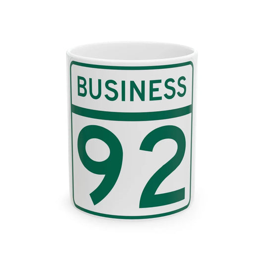 MD Route 92 Business (Maryland) (Road Sign) White Coffee Mug 11oz - Go Mug Yourself