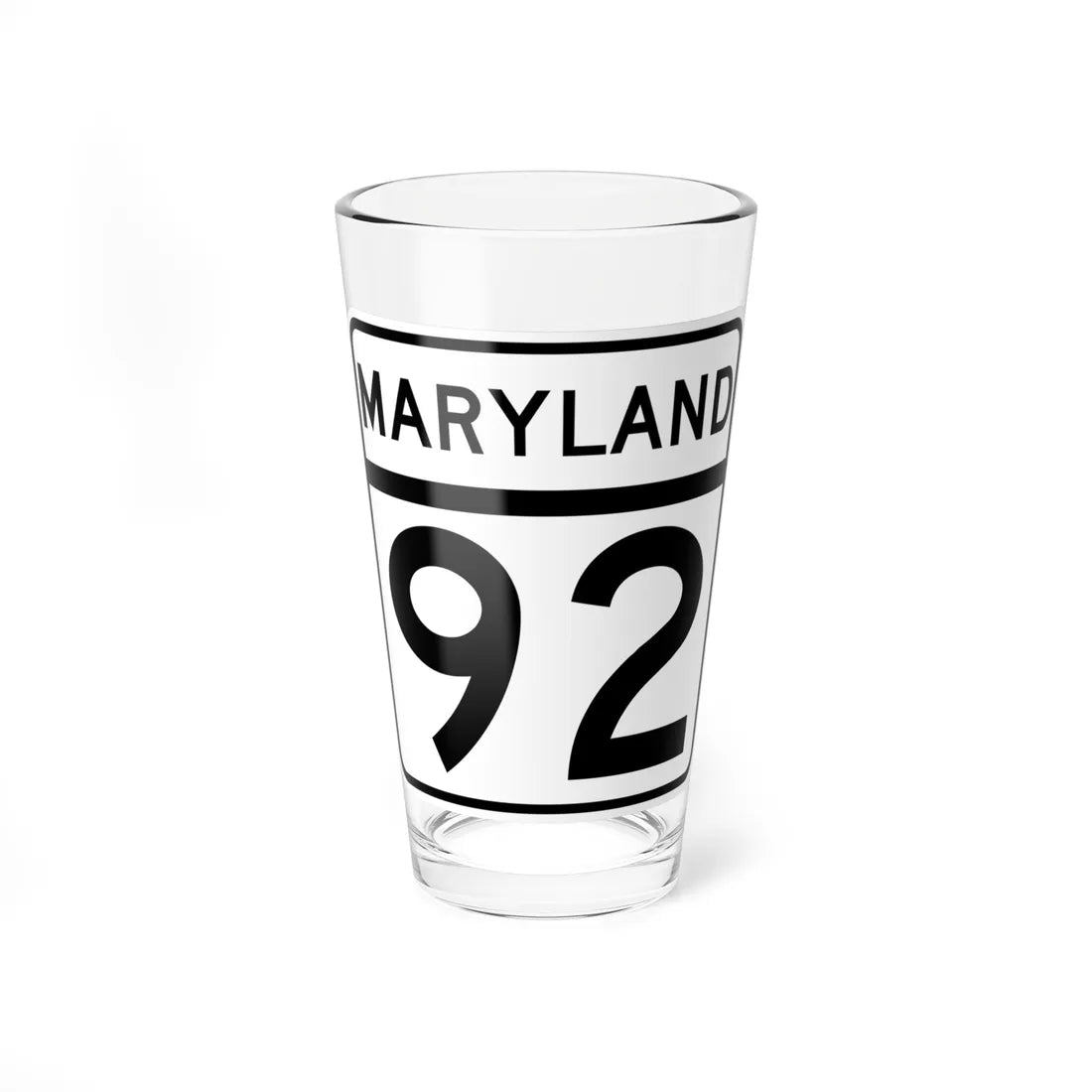 MD Route 92 (Maryland) (Road Sign) Pint Glass 16oz 16oz - Go Mug Yourself
