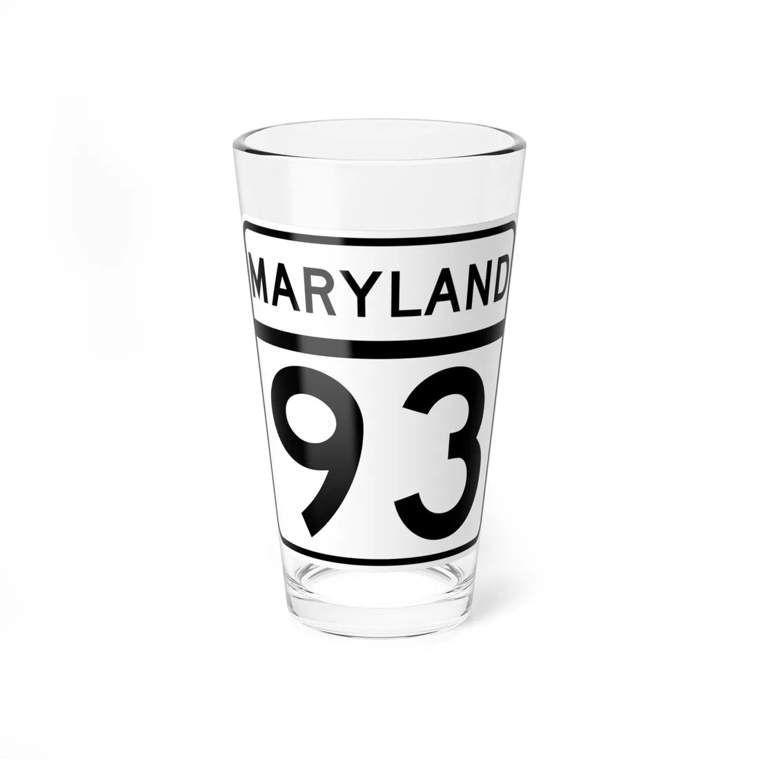 MD Route 93 (Maryland) (Road Sign) Pint Glass 16oz 16oz - Go Mug Yourself