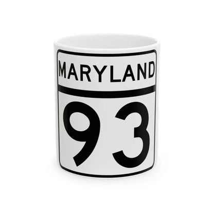 MD Route 93 (Maryland) (Road Sign) White Coffee Mug 11oz - Go Mug Yourself