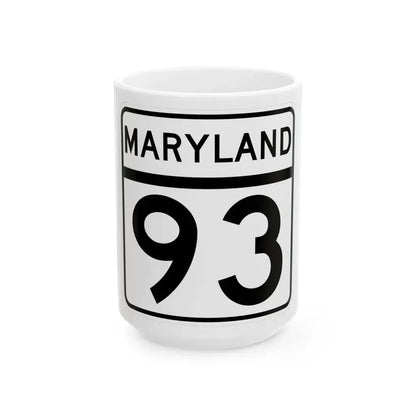 MD Route 93 (Maryland) (Road Sign) White Coffee Mug 15oz - Go Mug Yourself