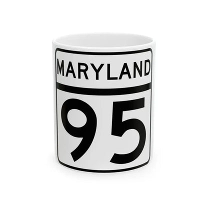 MD Route 95 (Maryland) (Road Sign) White Coffee Mug 11oz - Go Mug Yourself