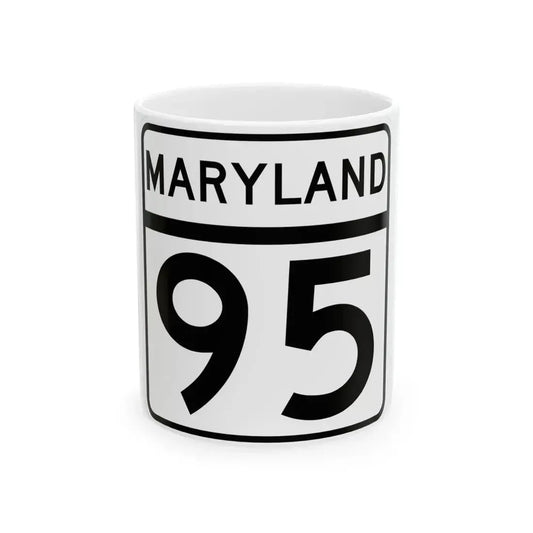MD Route 95 (Maryland) (Road Sign) White Coffee Mug 11oz - Go Mug Yourself