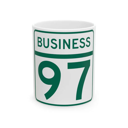 MD Route 97 Business (Maryland) (Road Sign) White Coffee Mug 11oz - Go Mug Yourself