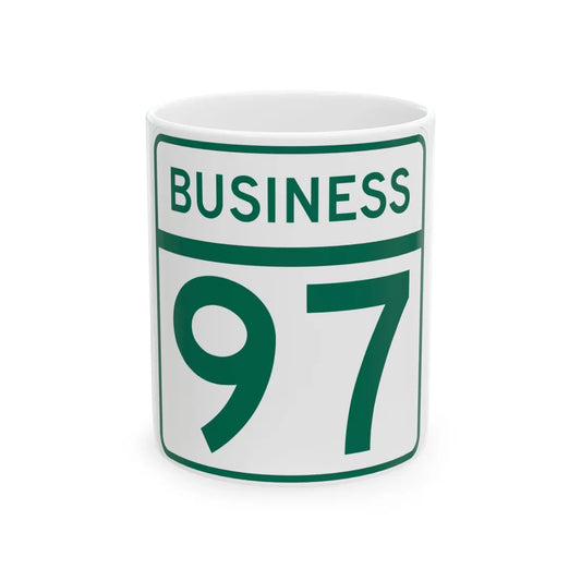 MD Route 97 Business (Maryland) (Road Sign) White Coffee Mug 11oz - Go Mug Yourself