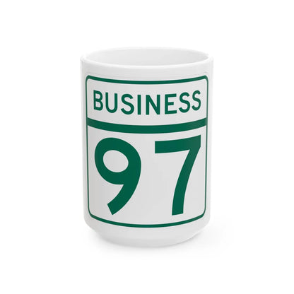 MD Route 97 Business (Maryland) (Road Sign) White Coffee Mug 15oz - Go Mug Yourself