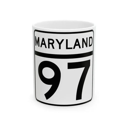MD Route 97 (Maryland) (Road Sign) White Coffee Mug 11oz - Go Mug Yourself