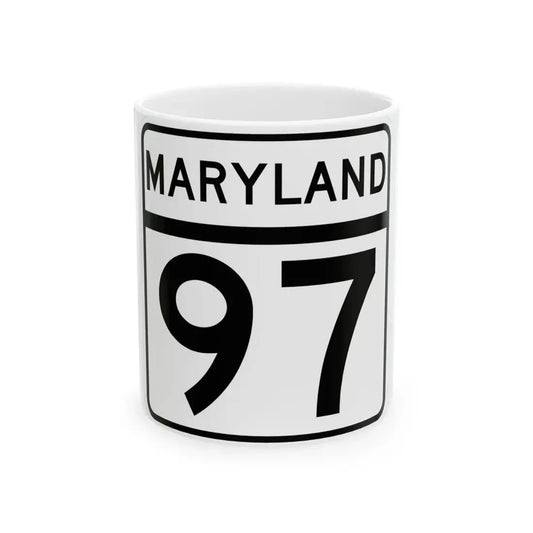 MD Route 97 (Maryland) (Road Sign) White Coffee Mug 11oz - Go Mug Yourself