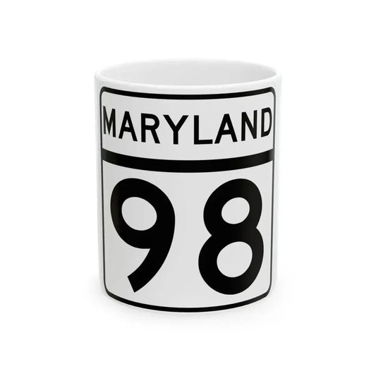 MD Route 98 (Maryland) (Road Sign) White Coffee Mug 11oz - Go Mug Yourself