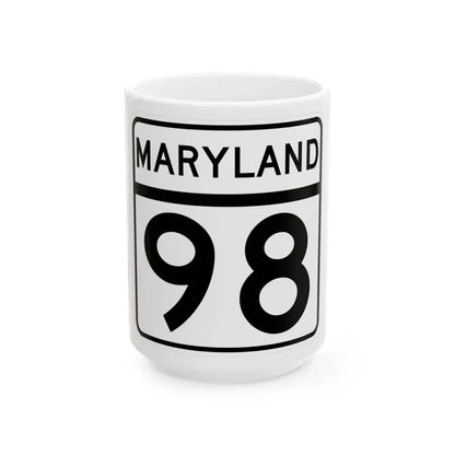 MD Route 98 (Maryland) (Road Sign) White Coffee Mug 15oz - Go Mug Yourself