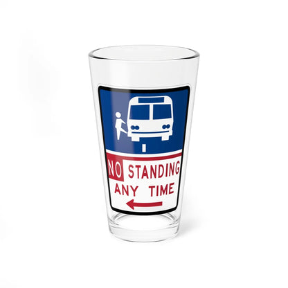 MdMUTCD R7-49 Bus Stop Symbol No Stopping Sign (Maryland) (Road Sign) Pint Glass 16oz 16oz - Go Mug Yourself