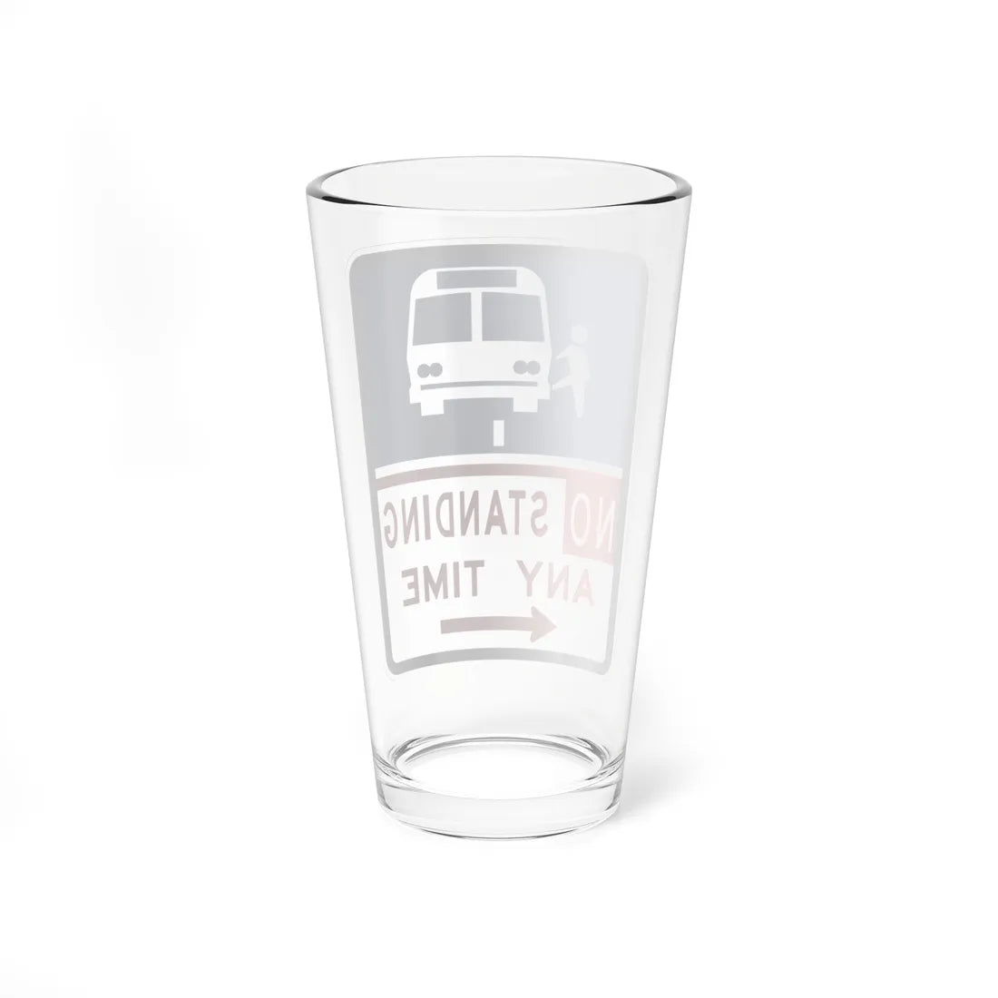 MdMUTCD R7-49 Bus Stop Symbol No Stopping Sign (Maryland) (Road Sign) Pint Glass 16oz - Go Mug Yourself
