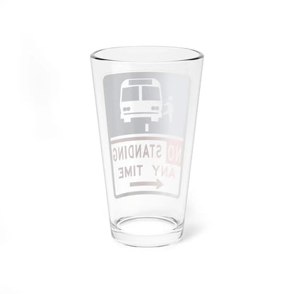 MdMUTCD R7-49 Bus Stop Symbol No Stopping Sign (Maryland) (Road Sign) Pint Glass 16oz - Go Mug Yourself