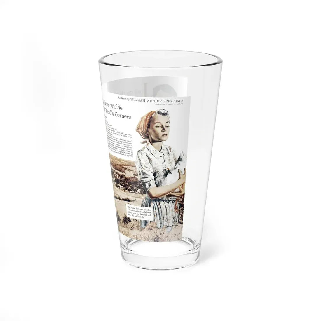 Mead's Corners, Woman's Day, January 1951 (Magazine Illustration) Pint Glass 16oz - Go Mug Yourself