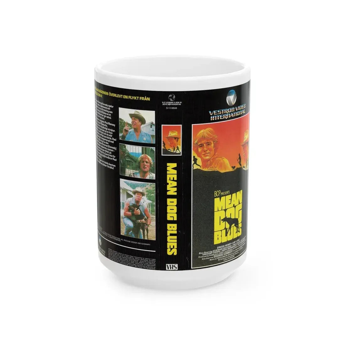 MEAN DOG BLUES SWEDISH (VHS COVER) - White Coffee Mug 15oz - Go Mug Yourself