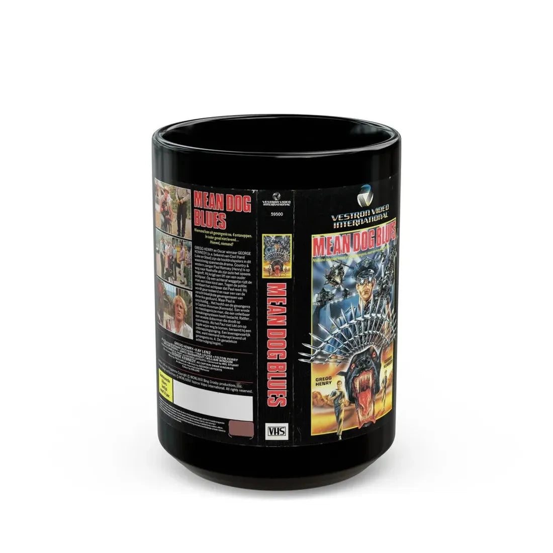 MEAN DOG BLUES (VHS COVER) - Black Coffee Mug 15oz - Go Mug Yourself