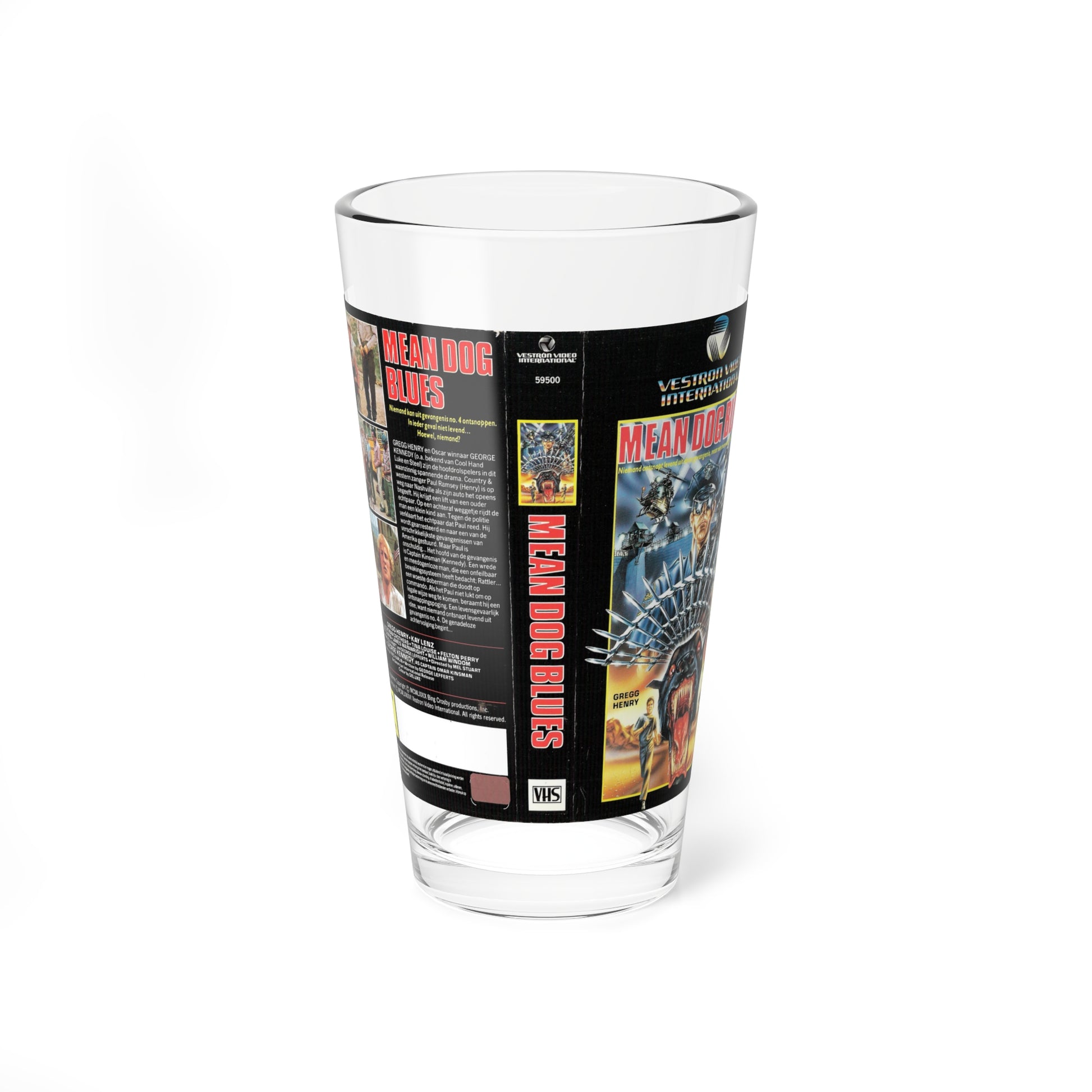 MEAN DOG BLUES (VHS COVER) Pint Glass 16oz-16oz-Go Mug Yourself