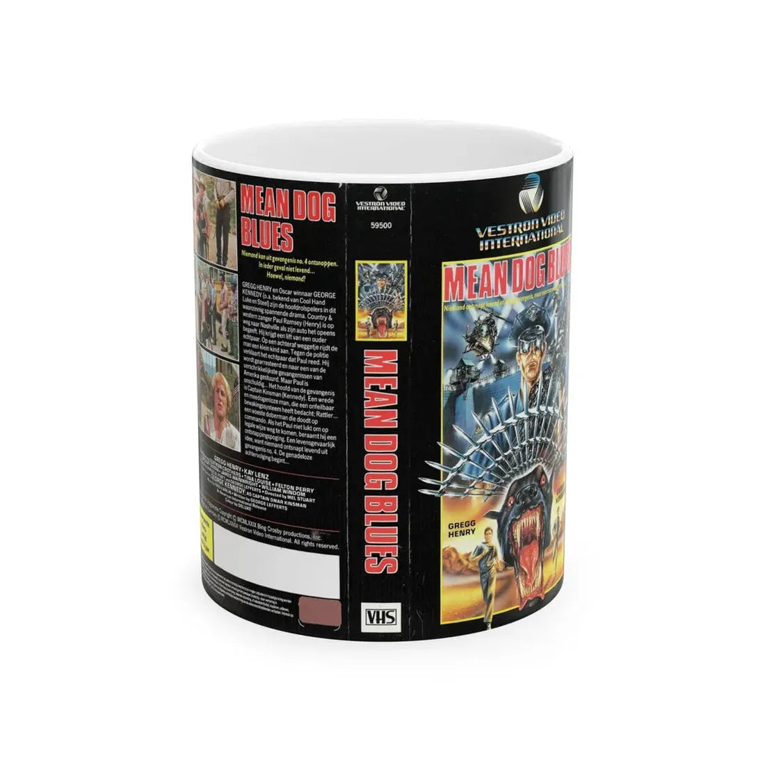 MEAN DOG BLUES (VHS COVER) - White Coffee Mug 11oz - Go Mug Yourself