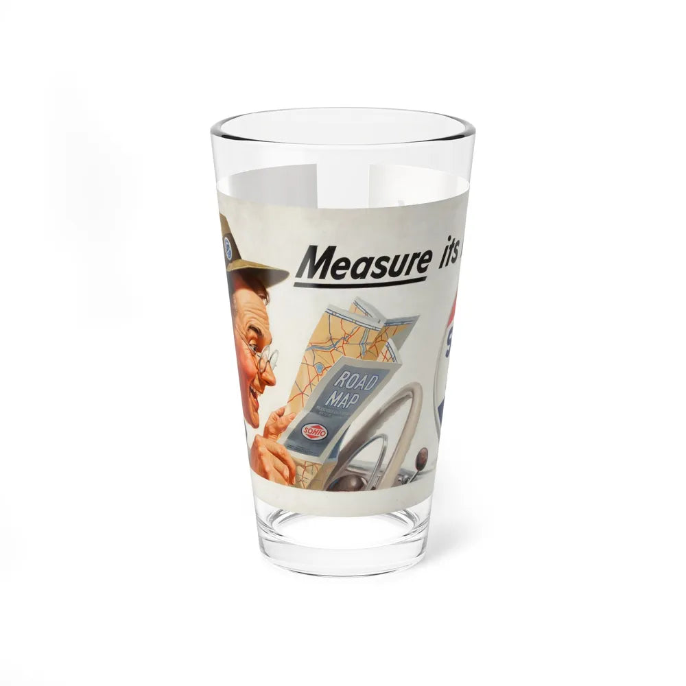 Measure is Mileage! Sohio billboard advertisement (Magazine Illustration) Pint Glass 16oz-16oz-Go Mug Yourself