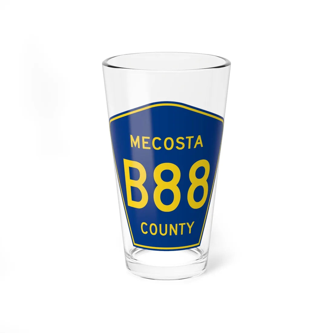 Mecosta County B-88 (Michigan) (Road Sign) Pint Glss 16oz 16oz - Go Mug Yourself