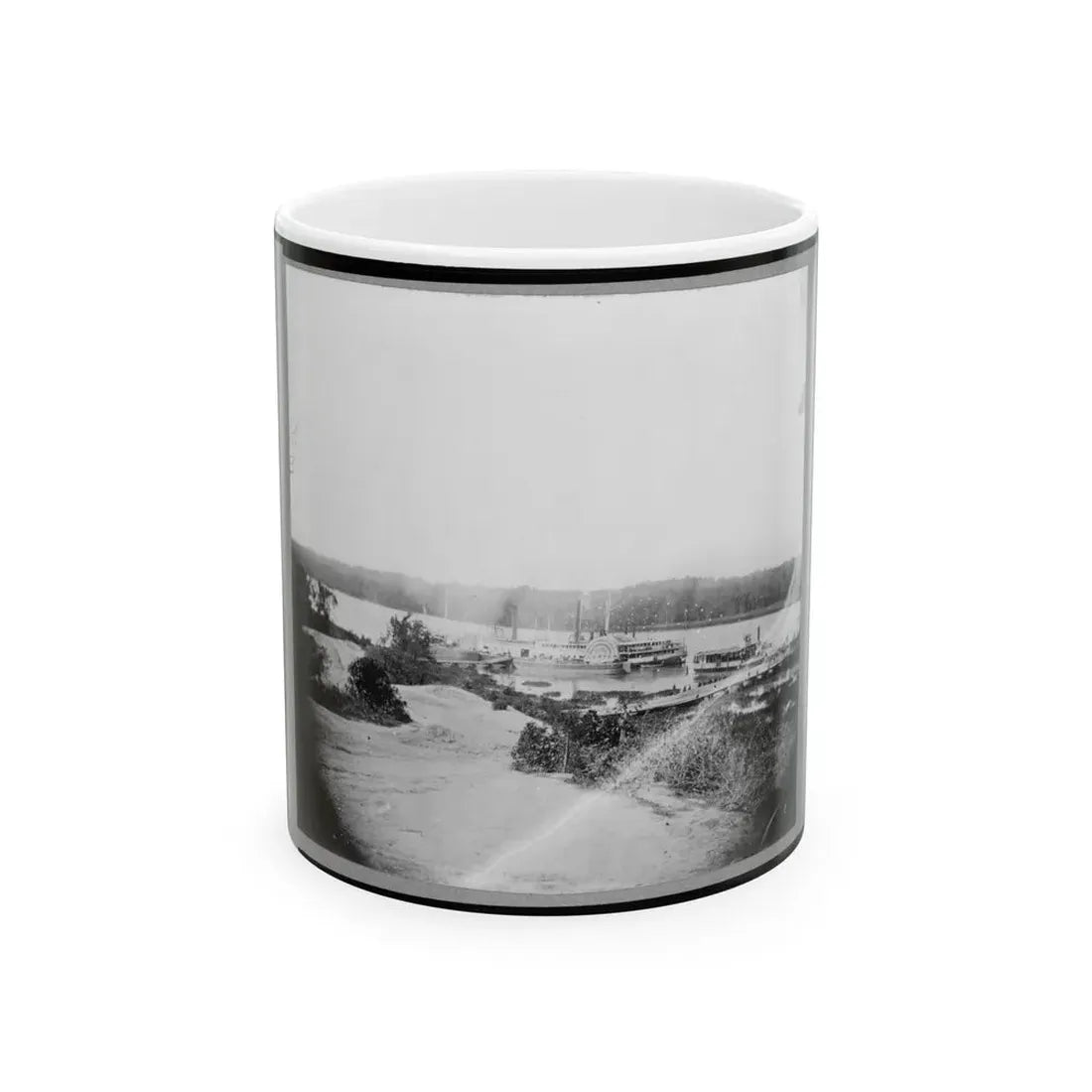 Medical Supply Boat  Planter  On Appomattox River, Virginia (U.S. Civil War) White Coffee Mug 11oz - Go Mug Yourself