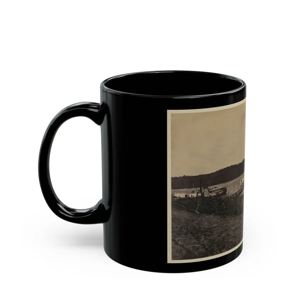 Medical Supply Ships Connecticut And Planter Docked At A Wharf On The Appomattox River (U.S. Civil War) Black Coffee Mug-Go Mug Yourself