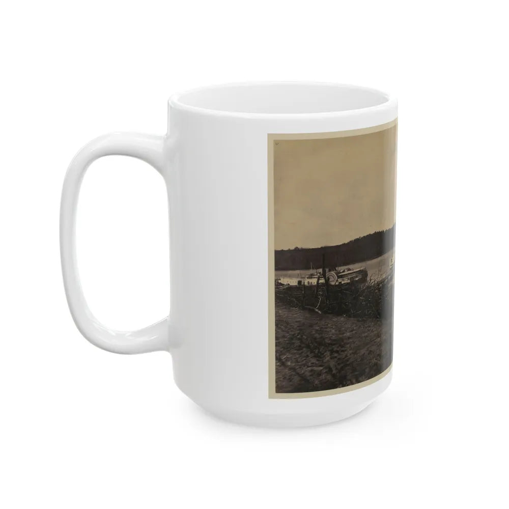 Medical Supply Ships Connecticut And Planter Docked At A Wharf On The Appomattox River (U.S. Civil War) White Coffee Mug-Go Mug Yourself