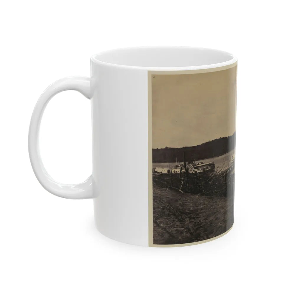 Medical Supply Ships Connecticut And Planter Docked At A Wharf On The Appomattox River (U.S. Civil War) White Coffee Mug-Go Mug Yourself