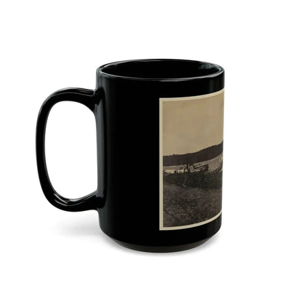 Medical Supply Ships  Connecticut  And  Planter  Docked At A Wharf On The Appomattox River (U.S. Civil War) Black Coffee Mug - Go Mug Yourself