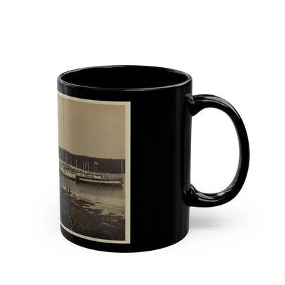 Medical Supply Ships  Connecticut  And  Planter  Docked At A Wharf On The Appomattox River (U.S. Civil War) Black Coffee Mug - Go Mug Yourself