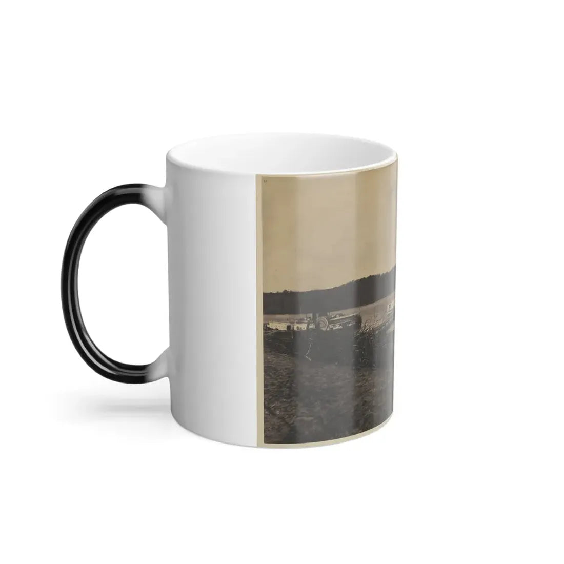 Medical Supply Ships  Connecticut  and  Planter  Docked at a Wharf on the Appomattox River (U.S. Civil War) Color Changing Coffee Mug 11oz - Go Mug Yourself