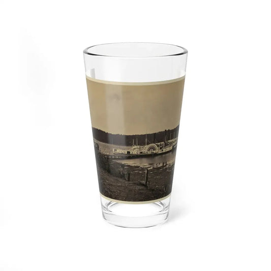 Medical Supply Ships  Connecticut  And  Planter  Docked At A Wharf On The Appomattox River (U.S. Civil War) Pint Glass 16oz 16oz - Go Mug Yourself