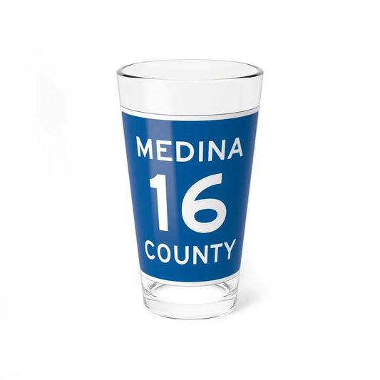 Medina County Route 16 OH (Ohio) (Road Sign) Pint Glass 16oz 16oz - Go Mug Yourself