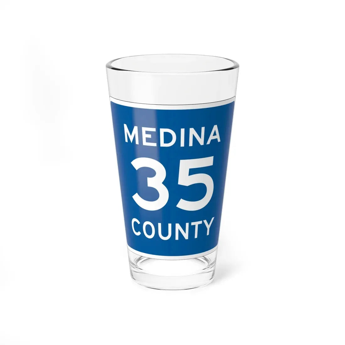 Medina County Route 35 OH (Ohio) (Road Sign) Pint Glass 16oz 16oz - Go Mug Yourself