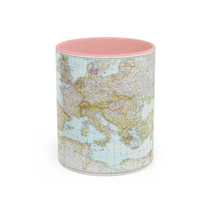 Mediterranean as of September 1 (1939) (Map) Accent Coffee Mug 11oz Pink - Go Mug Yourself