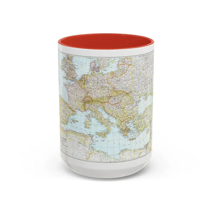 Mediterranean as of September 1 (1939) (Map) Accent Coffee Mug 15oz Red - Go Mug Yourself