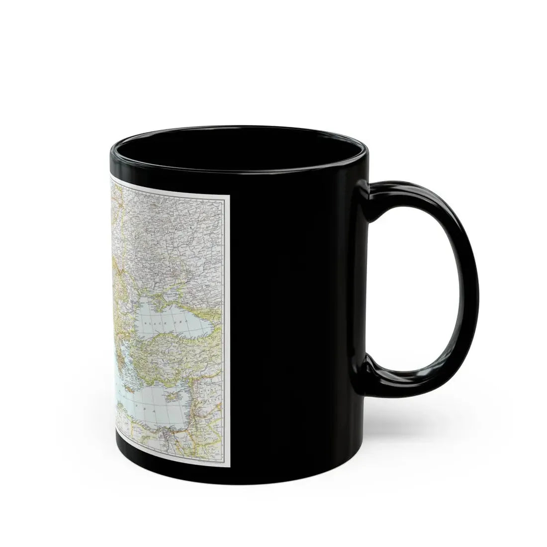 Mediterranean as of September 1 (1939) (Map) Black Coffee Mug - Go Mug Yourself