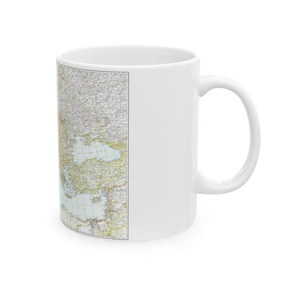 Mediterranean as of September 1 (1939) (Map) White Coffee Mug - Go Mug Yourself